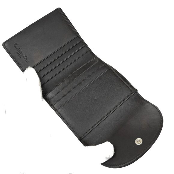 CHRISTIAN DIOR Logo Trotter Trifold Compact Wallet PVC Leather Brown 38KA929 - Picture 11 of 12